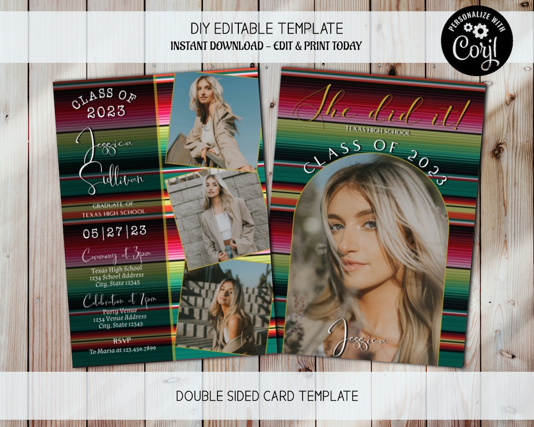 Fiesta Graduation Invitation Editable Fiesta Invite, Grad Fiesta Party ...