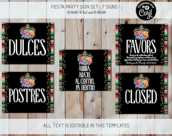 Fiesta Theme Sign, Quince Floral Sign, Mexican Theme Sign, Editable Fiesta Theme Sign, Quince Fiesta Sign