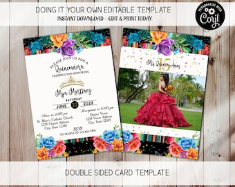 Quinceanera Einladung, Quince Anos, 15. Geburtstag einladen, Invitacion de Quinceanera, Mexikanische Thema Einladung, 15 Anos, Fiesta-Thema einladen