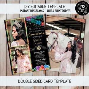 Mis Quince Anos, 15th Birthday Invite, Photo Invite, Mis Quince Invite, Fiesta Theme Invite, Quinceanera Invitation, Mexican Theme Invite