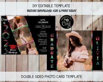 Fiesta Graduation Invitation, College Graduate, Grad Fiesta Party, High School Graduate, Photo Graduation Invite, Class of 2023