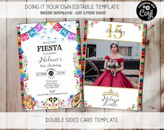 キンセアノス招待状、15歳の誕生日招待状、キンセ写真招待状、フィエスタテーマ招待状、キンセアネーラ招待状、メキシコテーマ招待状、