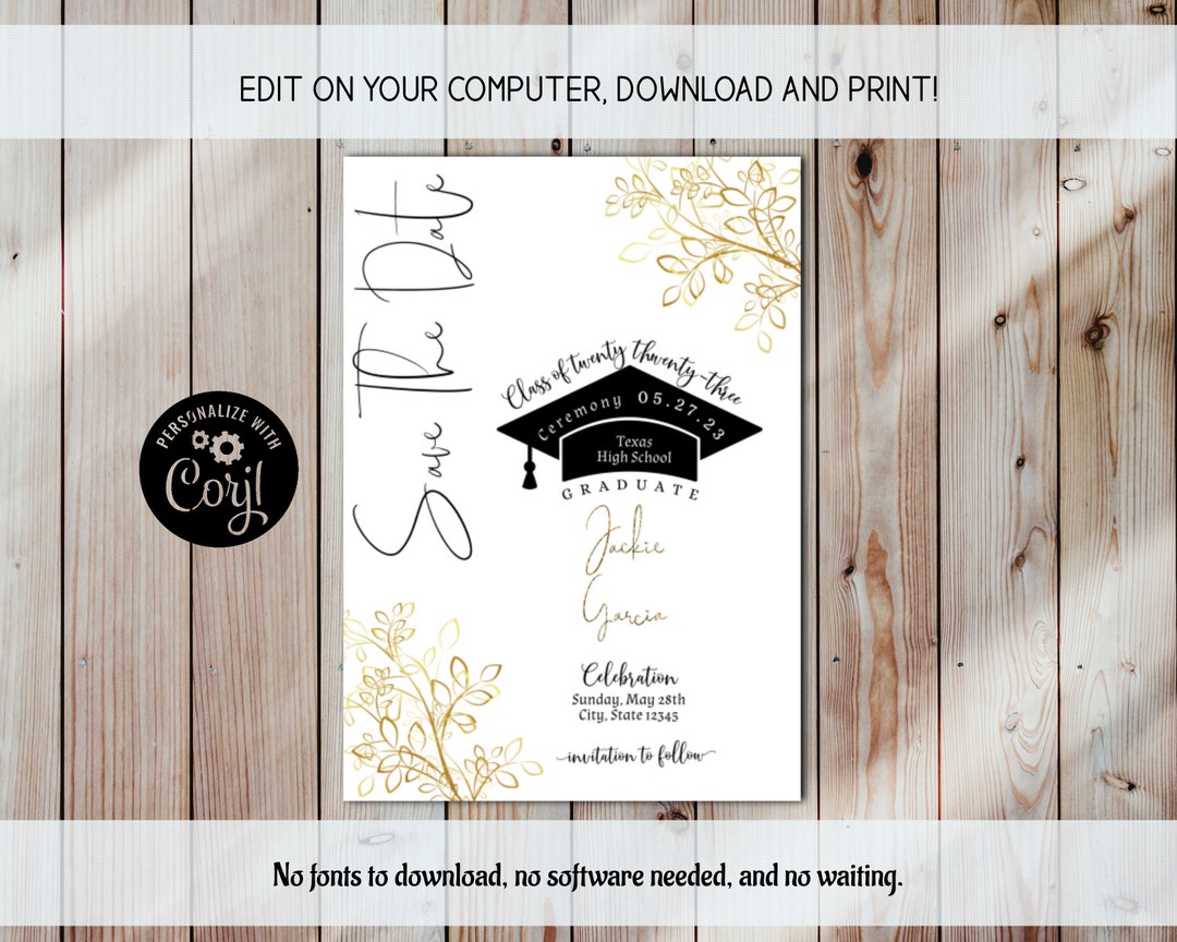 Graduation Save the Date Template Save the Date Graduation Etsy Graduation Save the Date Template Save the Date Graduation Etsy