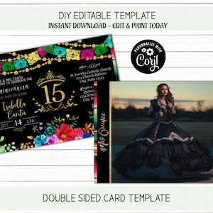 Quinceañera Invitation, Mis Quince, Fiesta Theme, 15th Birthday, Mexican Fiesta Invite, Fiesta Quinceañera Invitation, Instant Download