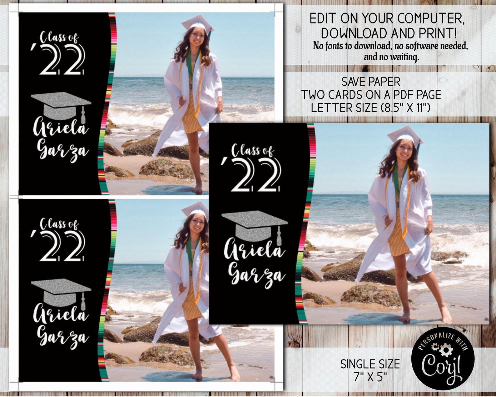 Graduation Invitation, Editable Invitation, Grad Fiesta Party