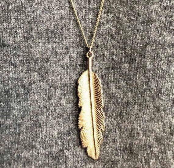 9ct Gold Feather Pendant Necklace With Beading - 9ct Rose Gold Feather Pendant 9ct Gold Feather Pendant Necklace With Beading - 9ct Rose Gold Feather Pendant