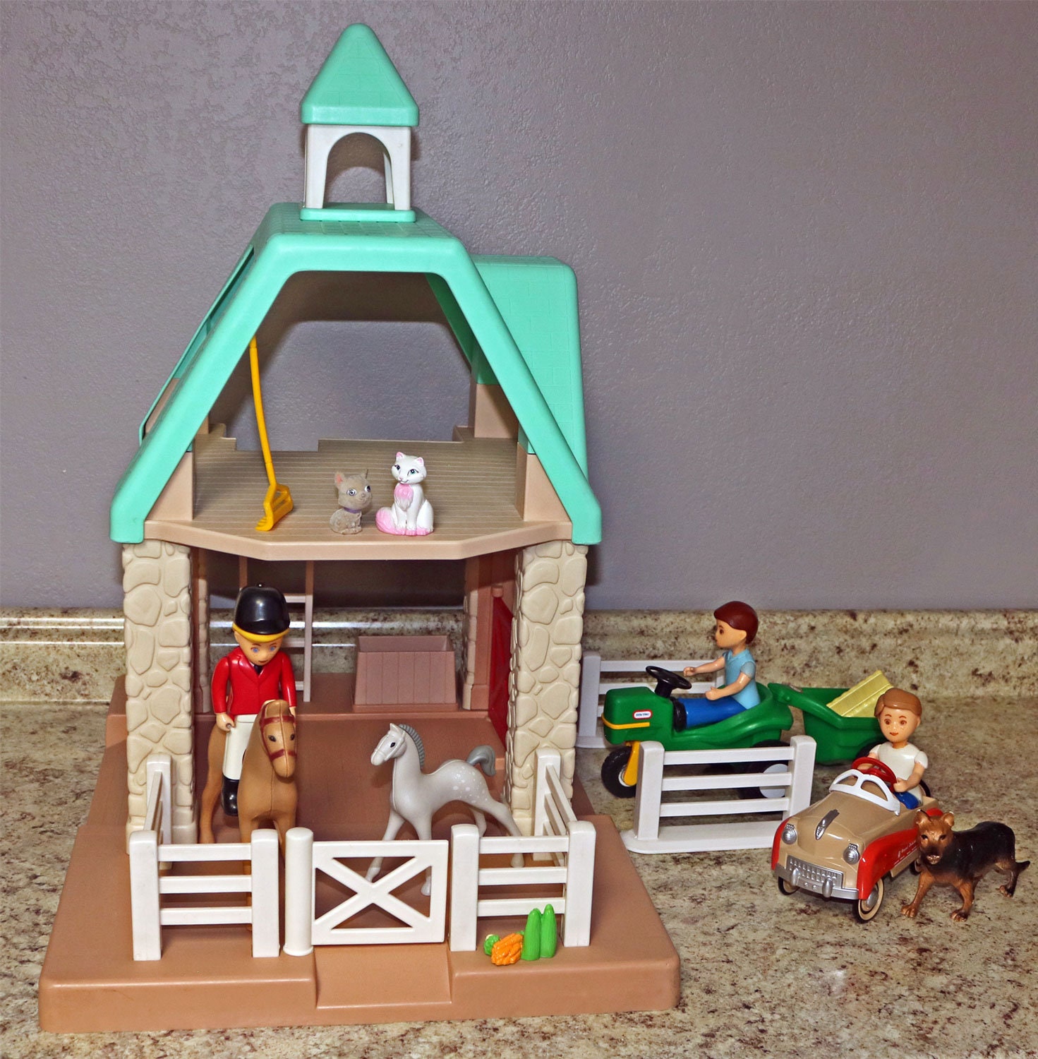 Vintage Little Tikes Horse Stable with Dolls Accessories Etsy