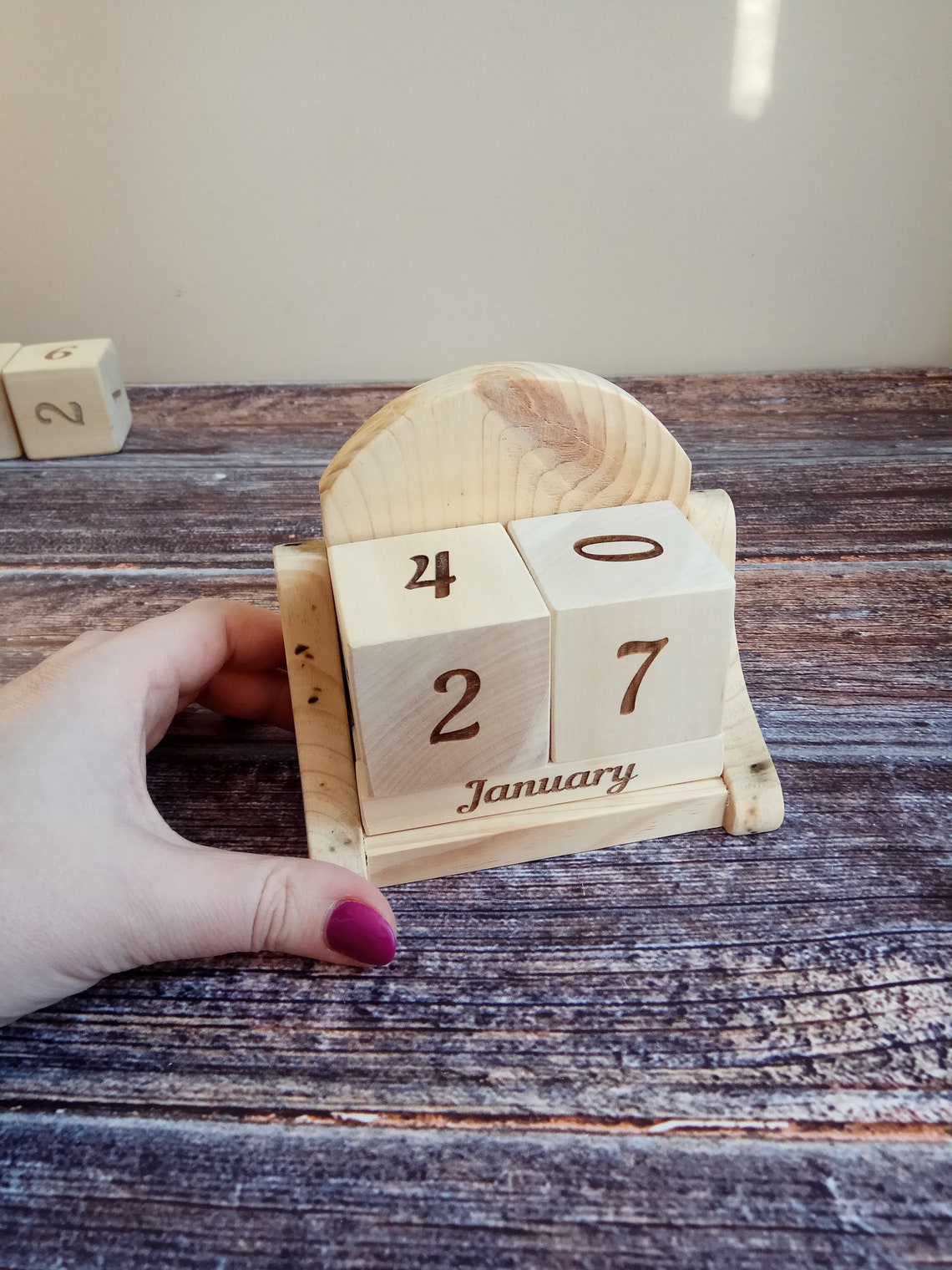 Custom Perpetual Calendar. Wood Calendar Desk Office Etsy