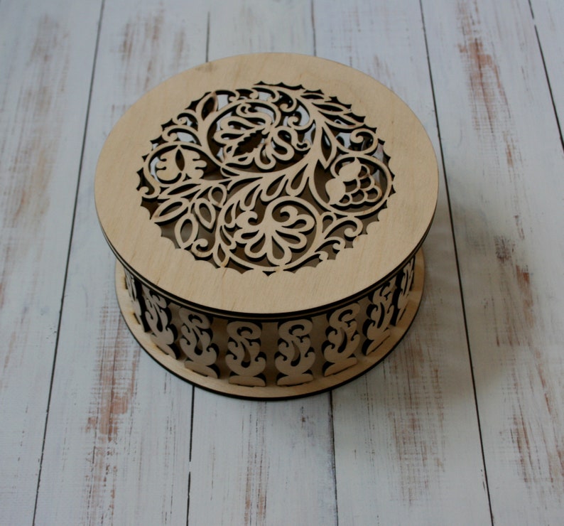 Wood Box Decorative Box With Lid Laser Cut Rustic Keepsake for Etsy