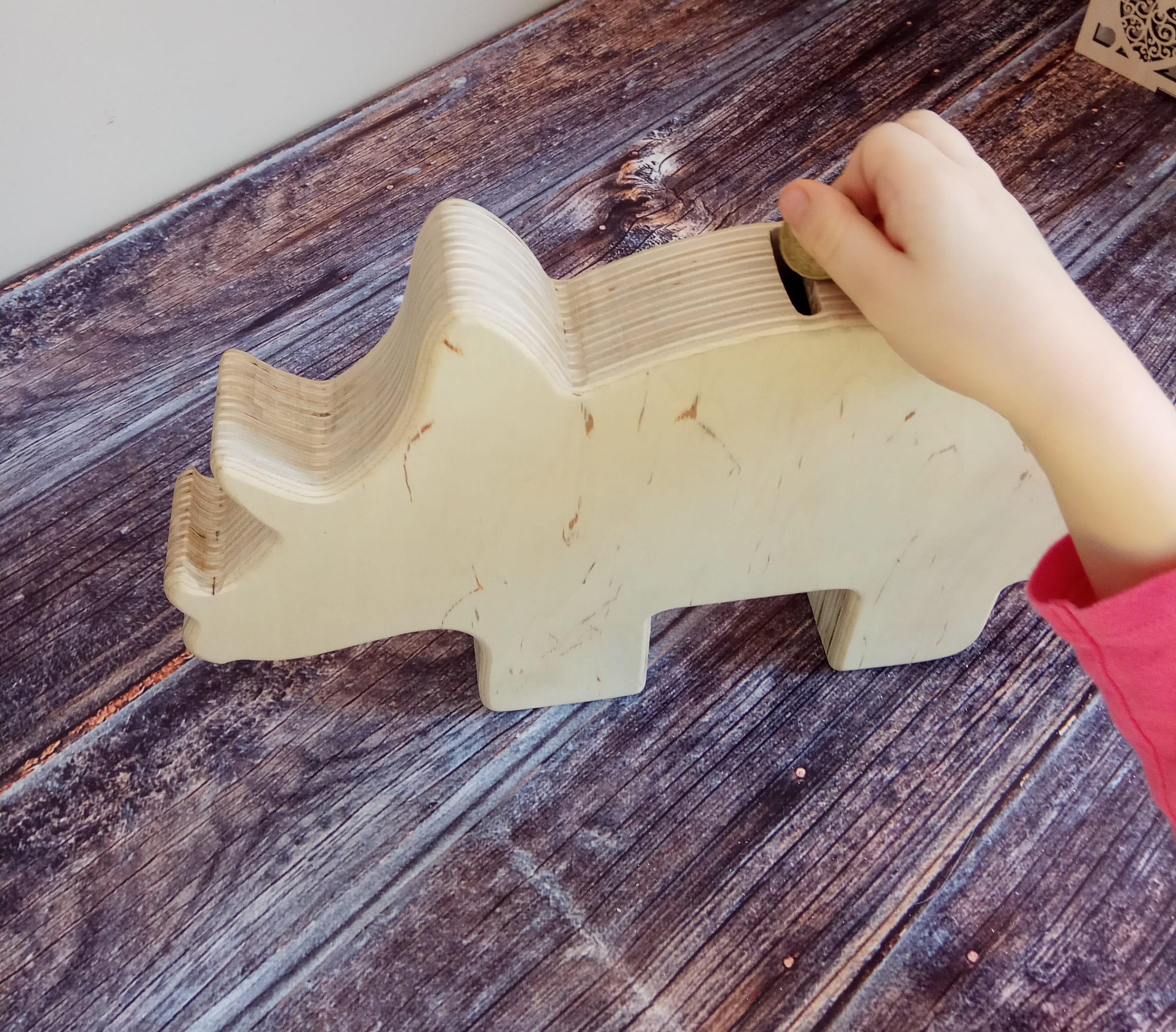 Wooden Piggy Banks For Kids Unique Piggy Bank Dinosaur Etsy