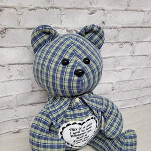 Cute Memory Bear Made From a Loved Ones Clothing Etsy