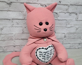 Memory Kitty made from a loved ones shirt /memory cat/ memorial gift for a girl