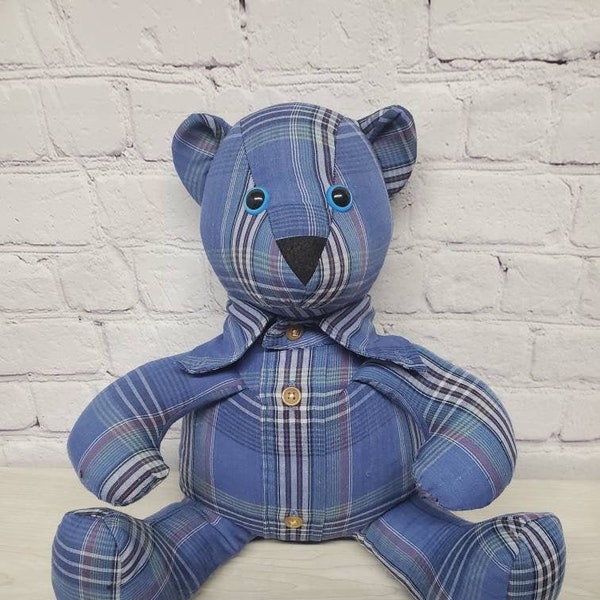 Memory Bear made from a loved one's clothing/ keepsake bear/ bear made from a shirt