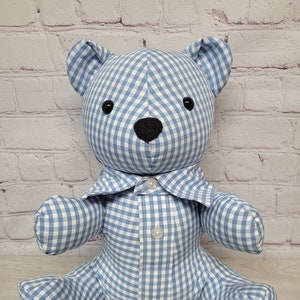 Hug Me Memorial Bear made from a loved ones clothing who has passed