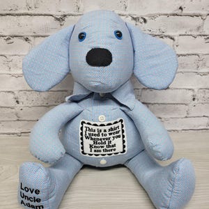 Memorial Dog made from a loved ones clothing