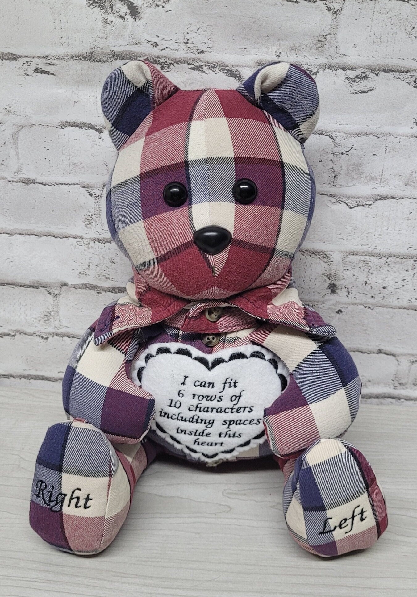 Small Memory Bear made from a loved ones clothing