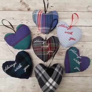 Memory Heart Ornament made from a loved ones clothes who has passed