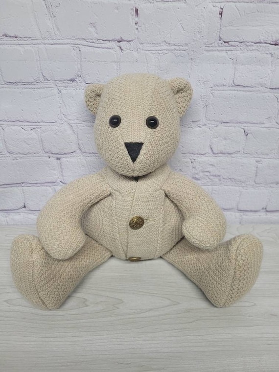 Memory Bear Made From a Sweater Knit Sweater Vest Cardigan Sweater Dress Pullover Etsy