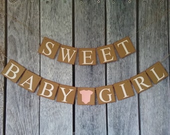 Sweet baby girl banner, baby shower banner, baby girl banner, baby shower sign