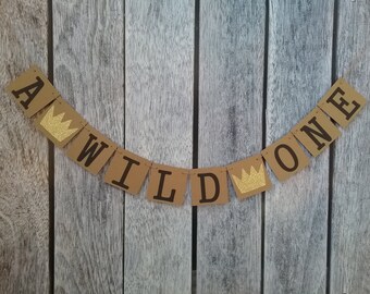 A wild one birthday banner, first birthday sign, first birthday banner, 1st birthday decorations