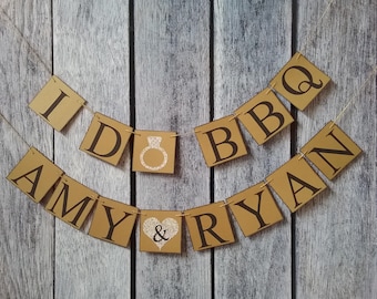 I do bbq banner, wedding couples names, I do bbq couples shower, custom engagement banner, custom wedding banner, wedding bbq decorations