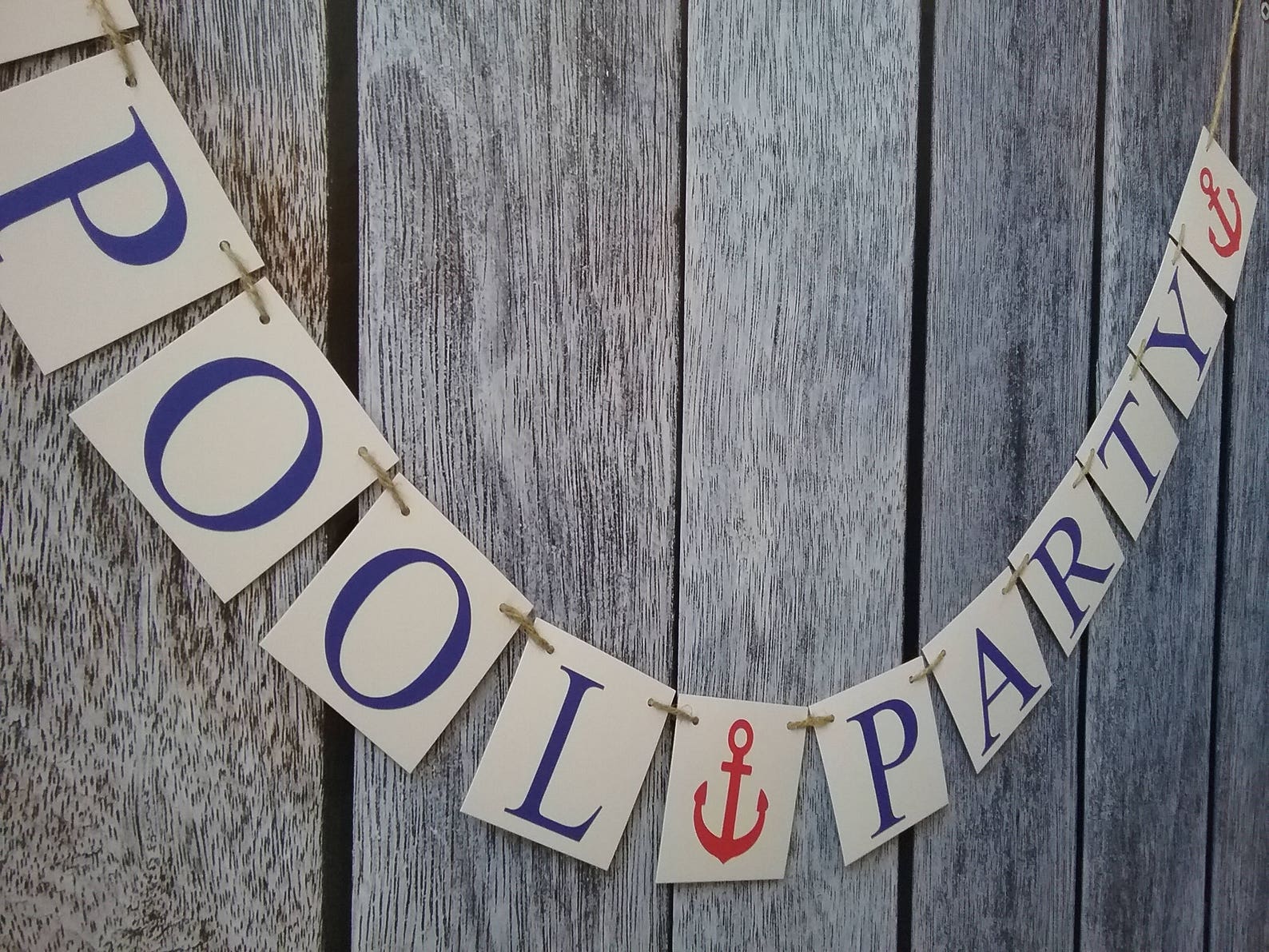 Pool Party Decorations Pool Party Banner Custom Pool Party Etsy Canada