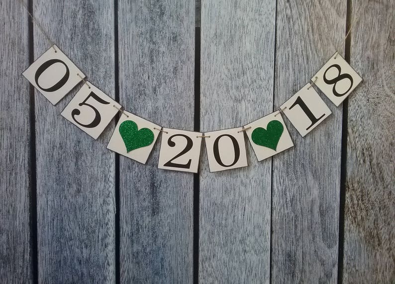 Engagement banner, save the date banner, wedding date banner, wedding date photo prop, engaged sign, engagement photo prop, bridal shower image 1