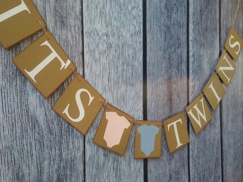 Twins banner, twins baby banner, twins baby shower banner, It's twins sign image 2