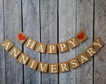Happy anniversary banner, wedding anniversary sign, anniversary banner, wedding anniversary decorations