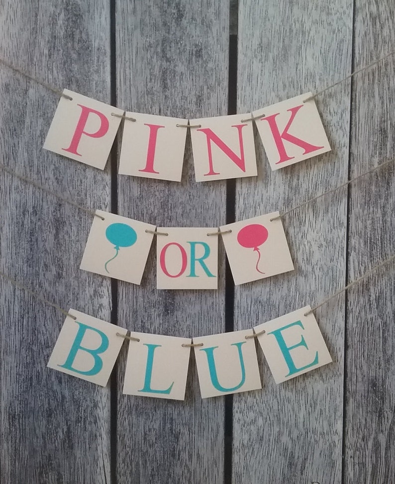 Gender Reveal Banner Pink Or Blue Banner Baby Shower Banner Gender Reveal Party Decor Boy Or Girl Banner Pink Or Blue Sign