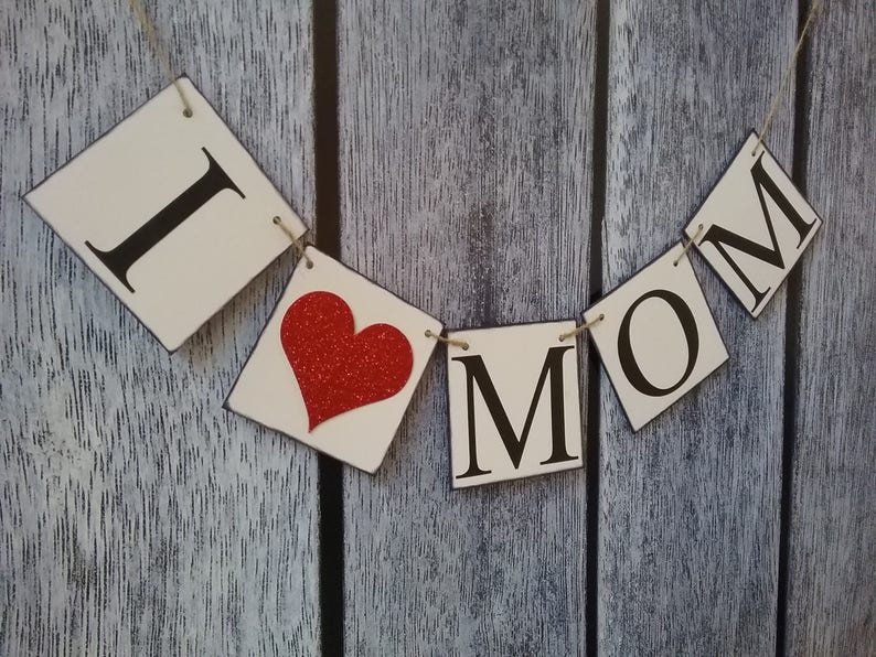 Mother's day banner, I love mom banner, happy mothers day banner, love banner, mothers day love banner, photo prop image 2