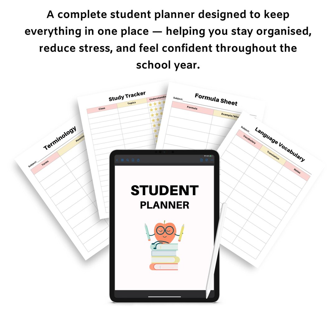 Student Planner Printable (2026–2027) | Study Planner, Homework Tracker ...