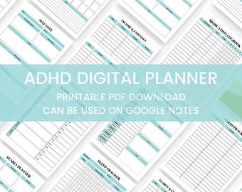 Planificador imprimible para volcado de ideas sobre TDAH: enfoque diario, planificación semanal (PDF)