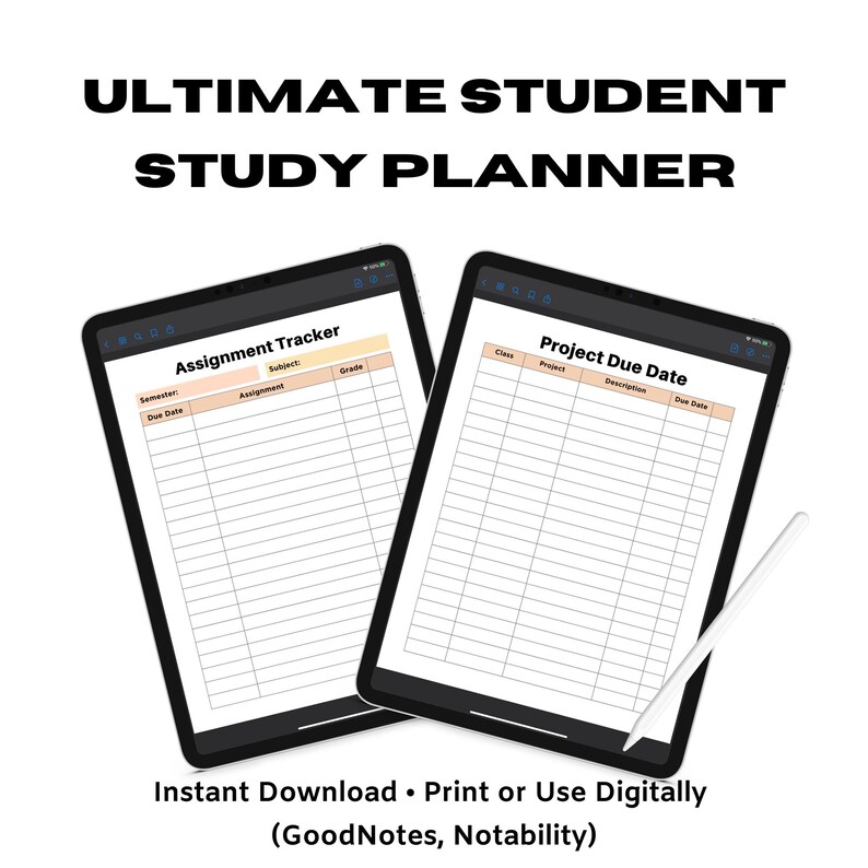 Student Planner Printable (2026–2027) | Study Planner, Homework Tracker ...