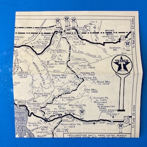 Yellowstone National Park Texaco Karte Waterton Gletscher Peace Park