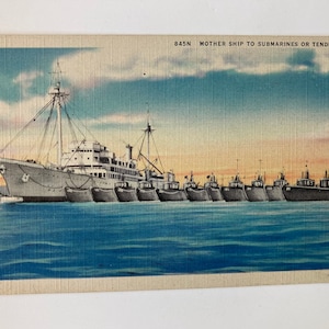 Mutterschiff zu U-Booten oder Tender Leinen Postkarte