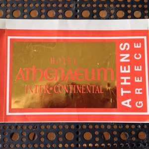 Vintage Hotel Athenaeum Athens Decal