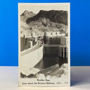Carte postale RPPC du barrage de Boulder