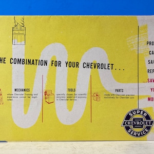 1953 Chevrolet Brochure Mailer Painting & Paint Brushes Chart