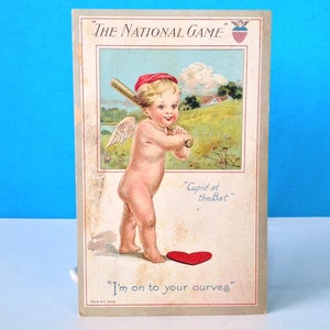 Cartão postal de dia dos namorados em relevo vintage