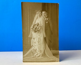 Ritratto di matrimonio RPPC Cartolina