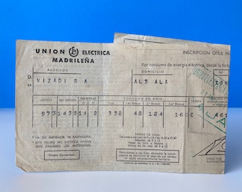 Union Electrica Madrilea Quittung 1961