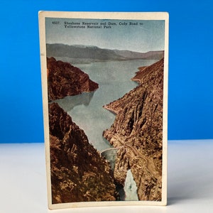 Carte postale de parc de Yellowstone de barrage de réservoir de Shoshone