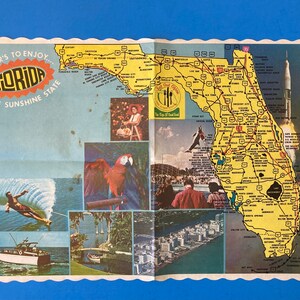 Tovaglietta/mappa di carta vintage della Florida