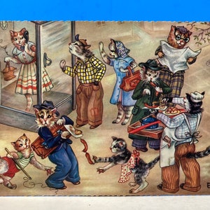 Illustrierte Katzen Postkarte EK Germany