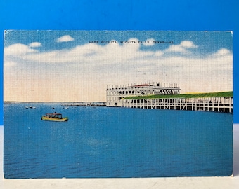 Lake Wichita Leinen Postkarte