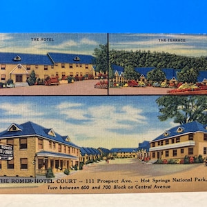 Carte postale en lin The Romer Hotel Court