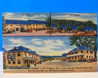Het Romer Hotel Court linnen briefkaart