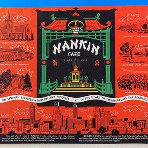 Nankin Café Menu Minneapolis 1968
