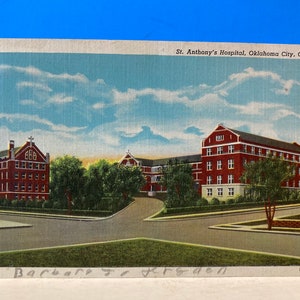 Cartão Postal St. Anthony's Hospital Oklahoma City Linen